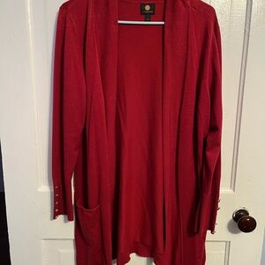 JM Collection Vibrant Red Cardigan